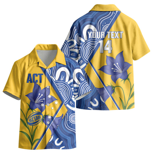 Australian Capital Territory Oztag Custom Kid Hawaiian Shirt ACT Royal Bluebell Indigenous Art