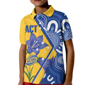 Australian Capital Territory Oztag Custom Kid Polo Shirt ACT Royal Bluebell Indigenous Art