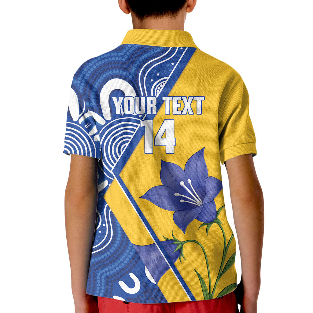 Australian Capital Territory Oztag Custom Kid Polo Shirt ACT Royal Bluebell Indigenous Art