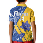 Australian Capital Territory Oztag Custom Kid Polo Shirt ACT Royal Bluebell Indigenous Art