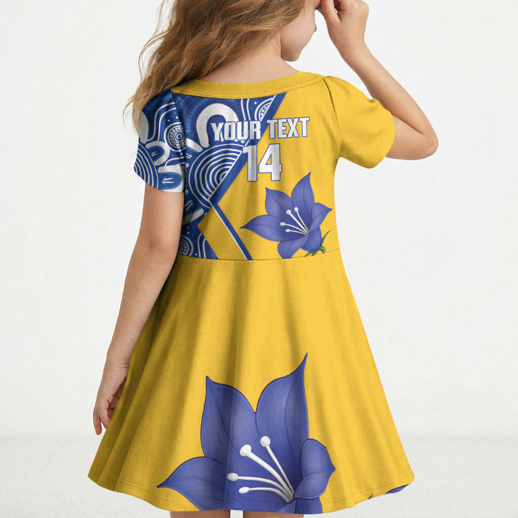 Australian Capital Territory Oztag Custom Kid Short Sleeve Dress ACT Royal Bluebell Indigenous Art