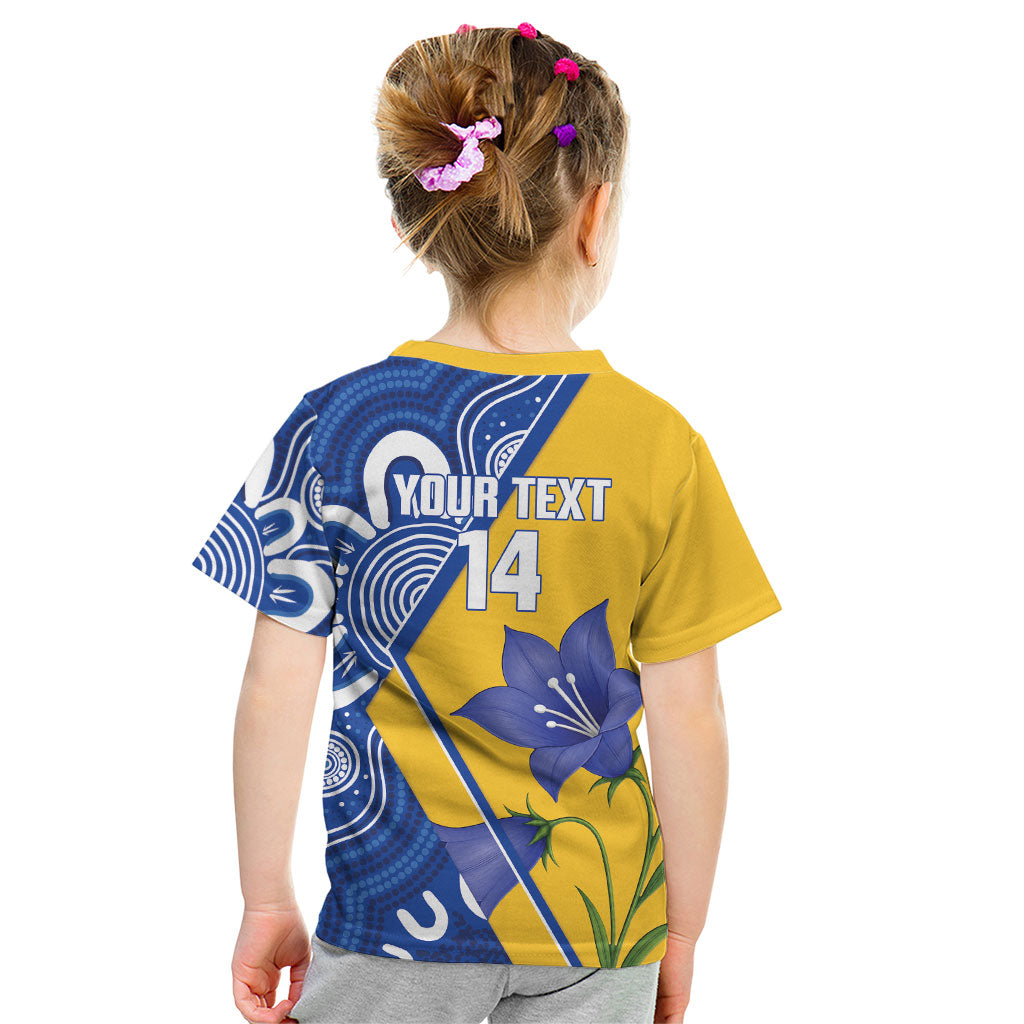 Australian Capital Territory Oztag Custom Kid T Shirt ACT Royal Bluebell Indigenous Art