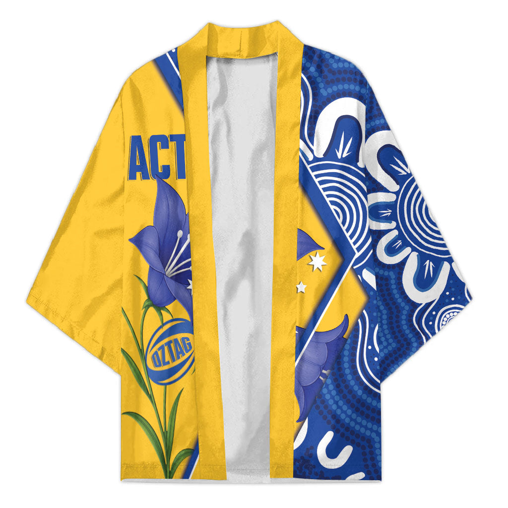Australian Capital Territory Oztag Custom Kimono ACT Royal Bluebell Indigenous Art