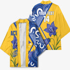 Australian Capital Territory Oztag Custom Kimono ACT Royal Bluebell Indigenous Art
