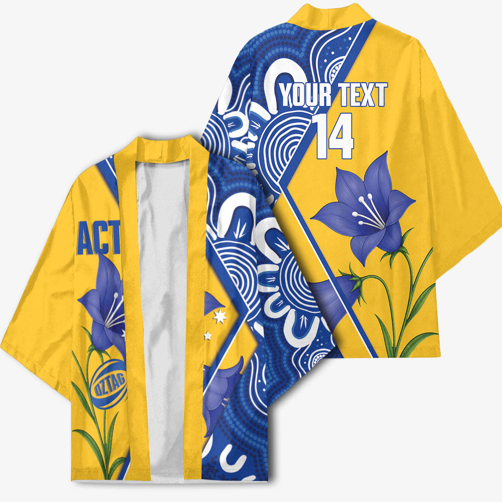 Australian Capital Territory Oztag Custom Kimono ACT Royal Bluebell Indigenous Art