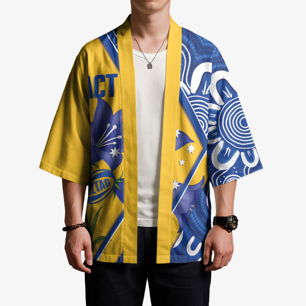 Australian Capital Territory Oztag Custom Kimono ACT Royal Bluebell Indigenous Art