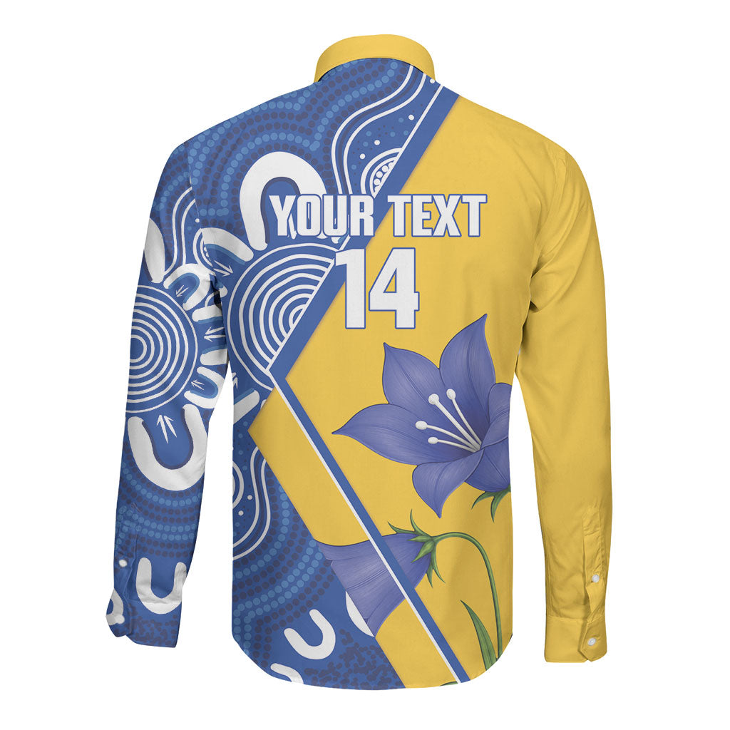 Australian Capital Territory Oztag Custom Long Sleeve Button Shirt ACT Royal Bluebell Indigenous Art