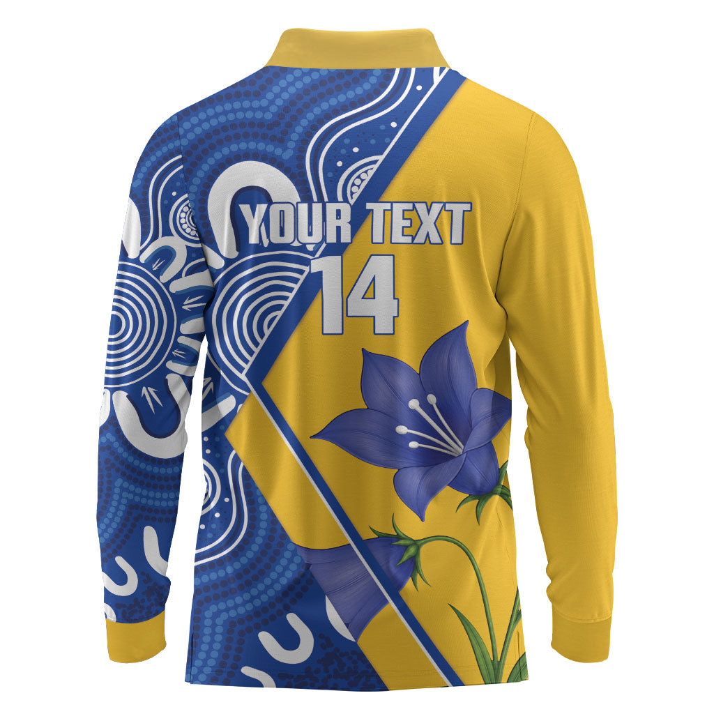 Australian Capital Territory Oztag Custom Long Sleeve Polo Shirt ACT Royal Bluebell Indigenous Art