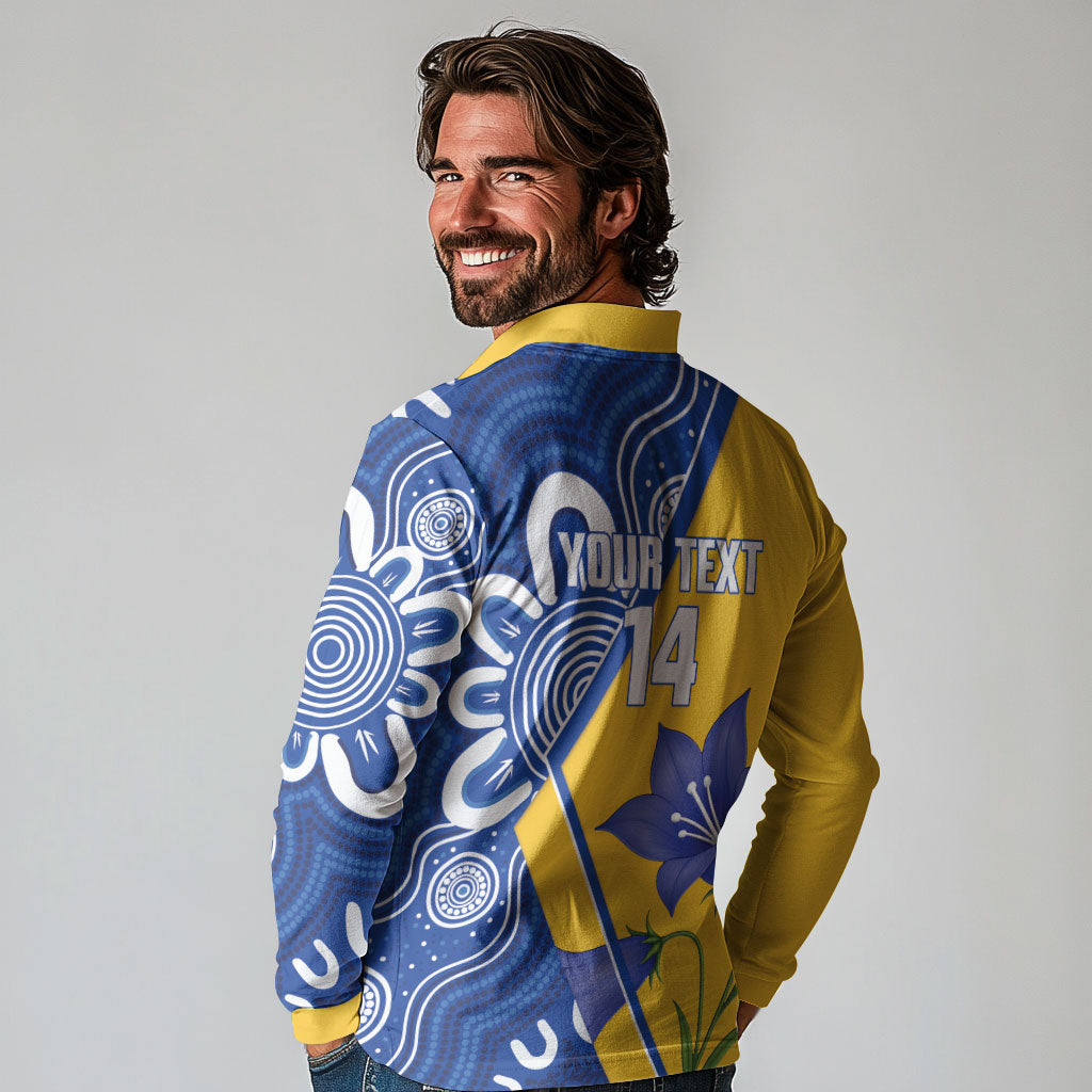 Australian Capital Territory Oztag Custom Long Sleeve Polo Shirt ACT Royal Bluebell Indigenous Art