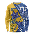 Australian Capital Territory Oztag Custom Long Sleeve Shirt ACT Royal Bluebell Indigenous Art
