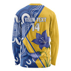 Australian Capital Territory Oztag Custom Long Sleeve Shirt ACT Royal Bluebell Indigenous Art