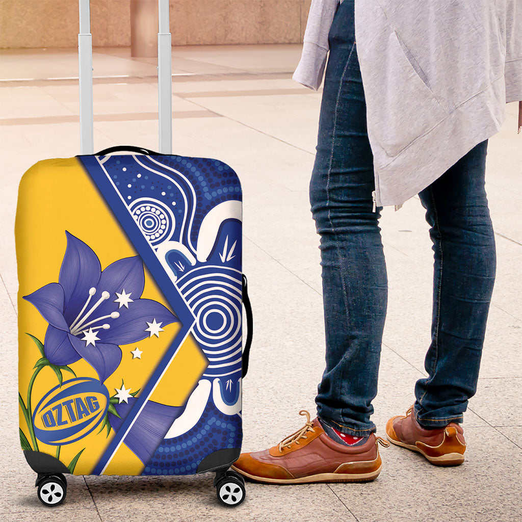 Australian Capital Territory Oztag Luggage Cover ACT Royal Bluebell Indigenous Art