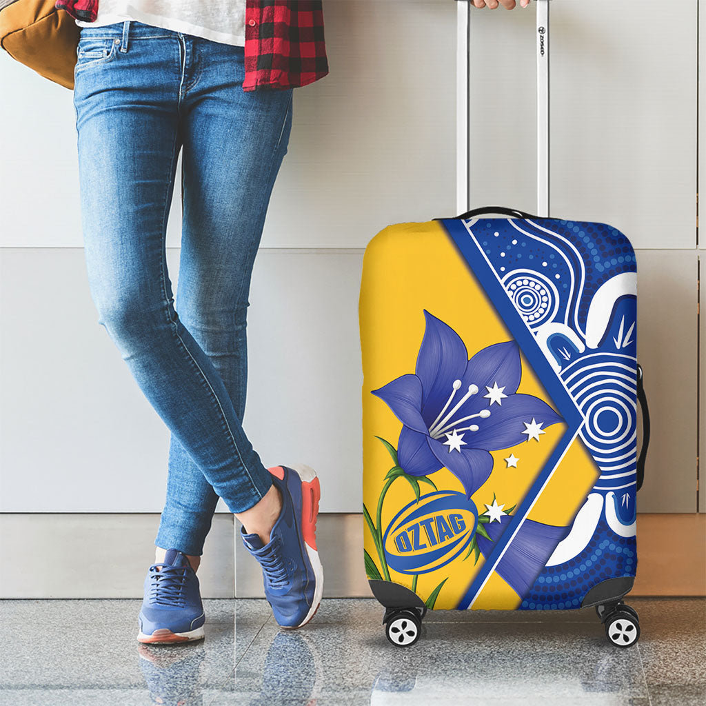 Australian Capital Territory Oztag Luggage Cover ACT Royal Bluebell Indigenous Art