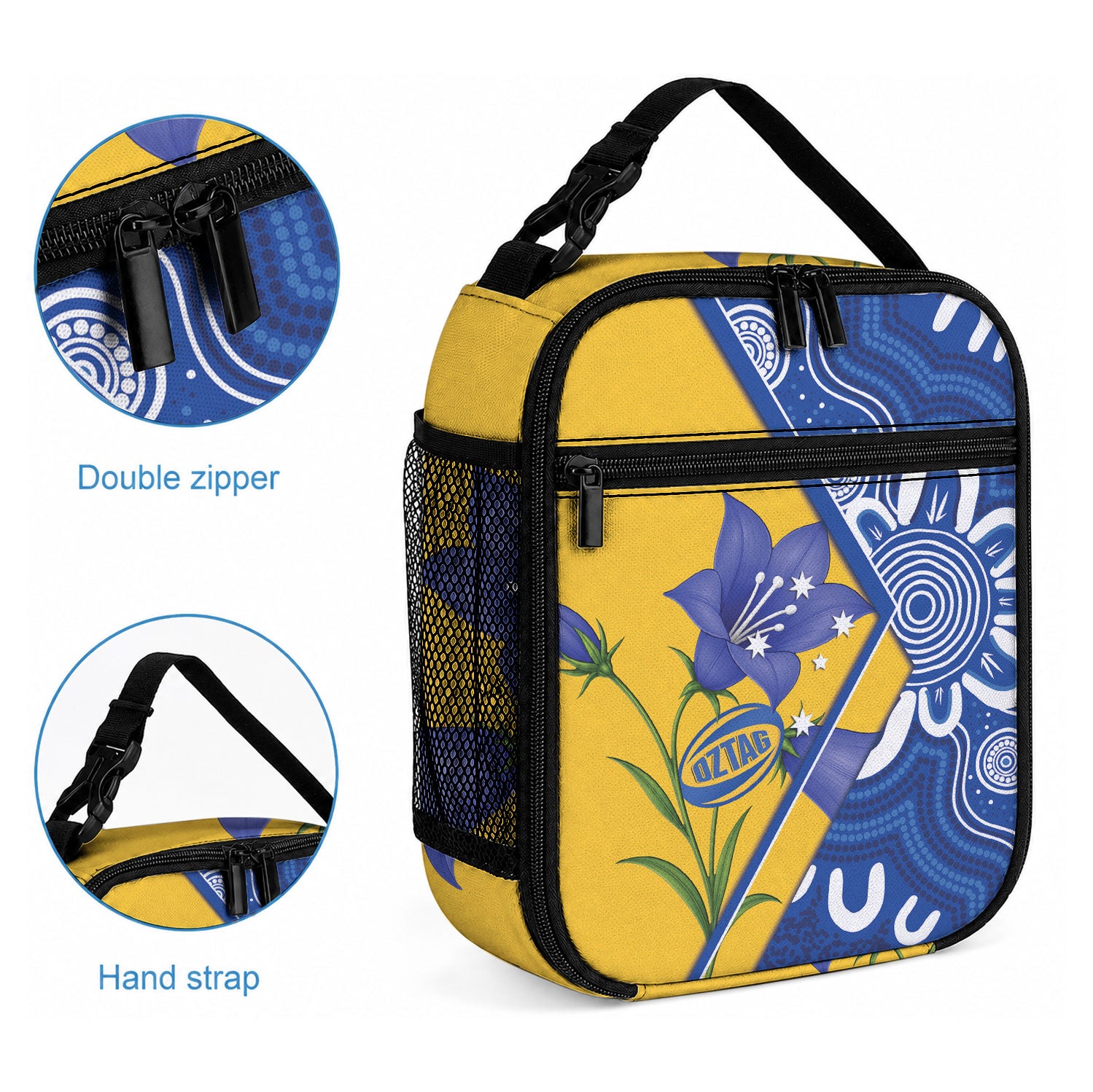 Australian Capital Territory Oztag Lunch Bag ACT Royal Bluebell Indigenous Art