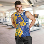Australian Capital Territory Oztag Custom Men Tank Top ACT Royal Bluebell Indigenous Art