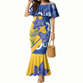 Australian Capital Territory Oztag Custom Mermaid Dress ACT Royal Bluebell Indigenous Art