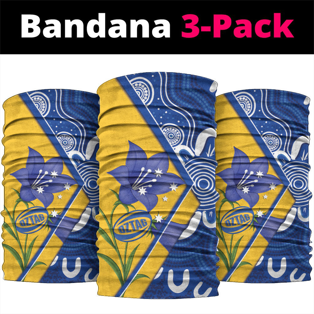 Australian Capital Territory Oztag Neck Gaiter ACT Royal Bluebell Indigenous Art