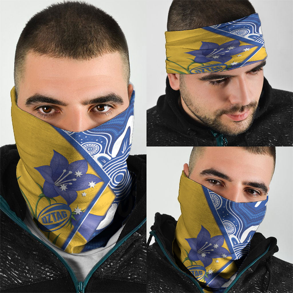 Australian Capital Territory Oztag Neck Gaiter ACT Royal Bluebell Indigenous Art