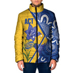 Australian Capital Territory Oztag Custom Padded Jacket ACT Royal Bluebell Indigenous Art
