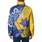 Australian Capital Territory Oztag Custom Padded Jacket ACT Royal Bluebell Indigenous Art