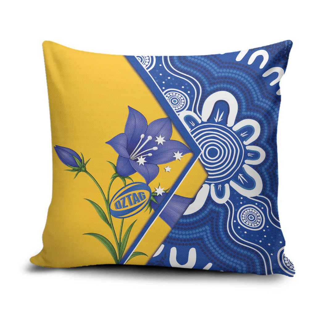 Australian Capital Territory Oztag Pillow Cover ACT Royal Bluebell Indigenous Art