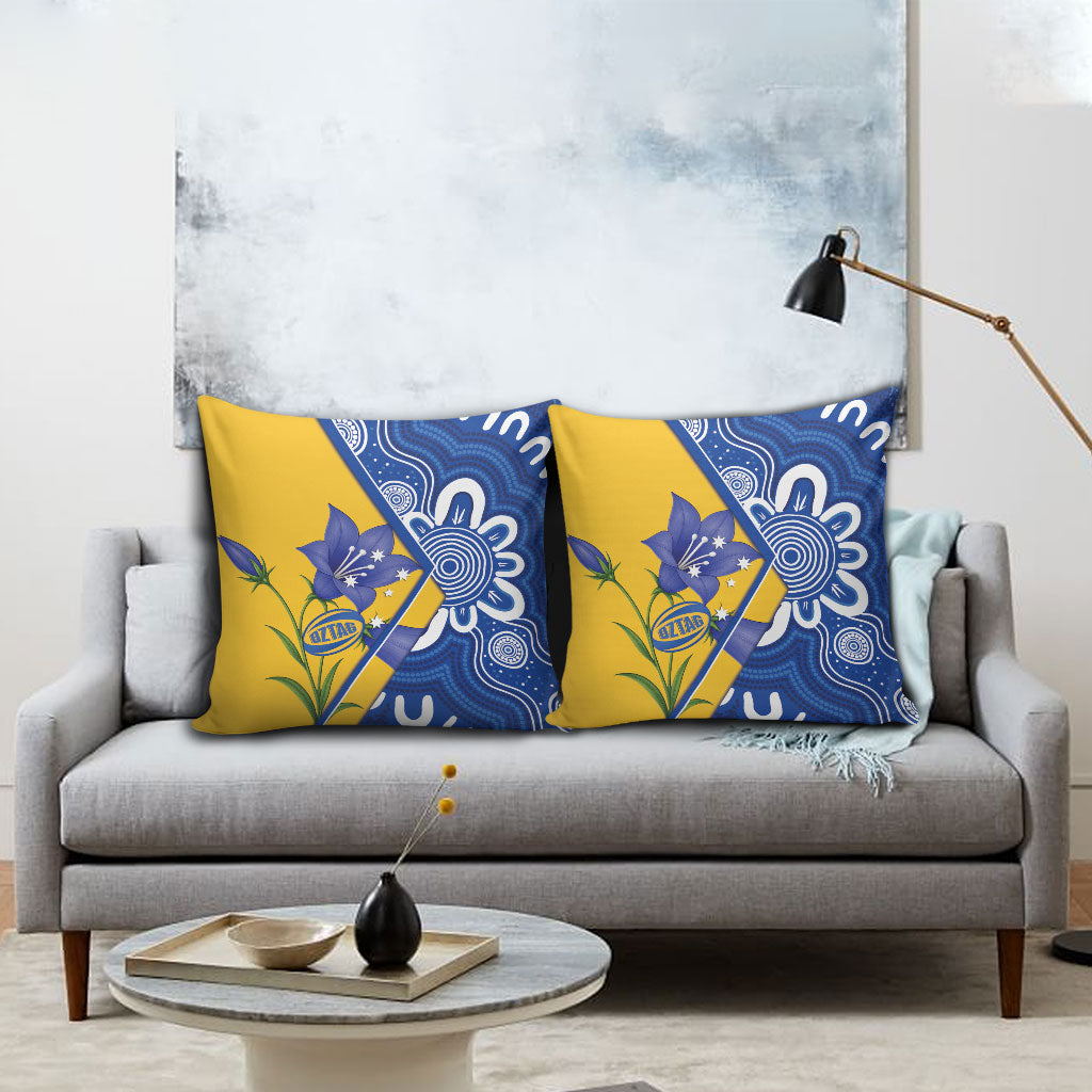 Australian Capital Territory Oztag Pillow Cover ACT Royal Bluebell Indigenous Art
