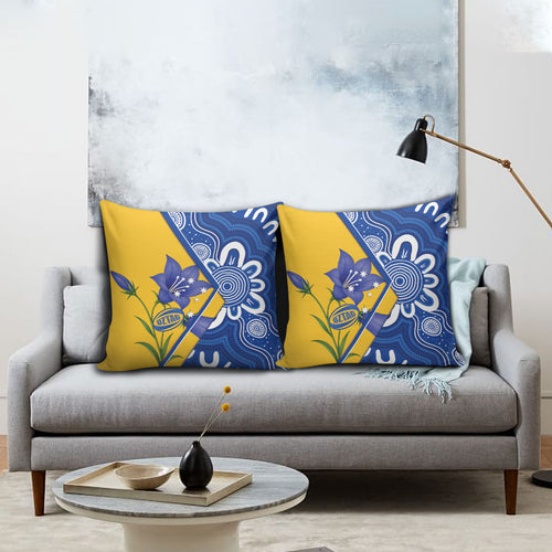 Australian Capital Territory Oztag Pillow Cover ACT Royal Bluebell Indigenous Art