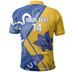 Australian Capital Territory Oztag Custom Polo Shirt ACT Royal Bluebell Indigenous Art