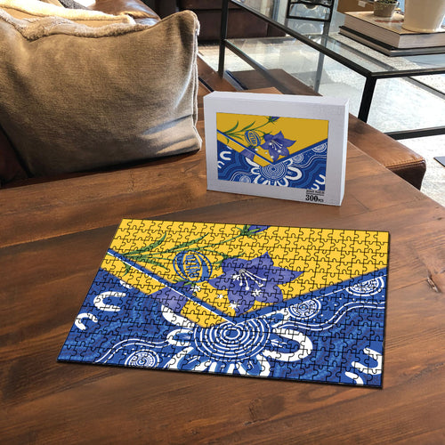 Australian Capital Territory Oztag Puzzle ACT Royal Bluebell Indigenous Art