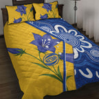 Australian Capital Territory Oztag Quilt Bed Set ACT Royal Bluebell Indigenous Art