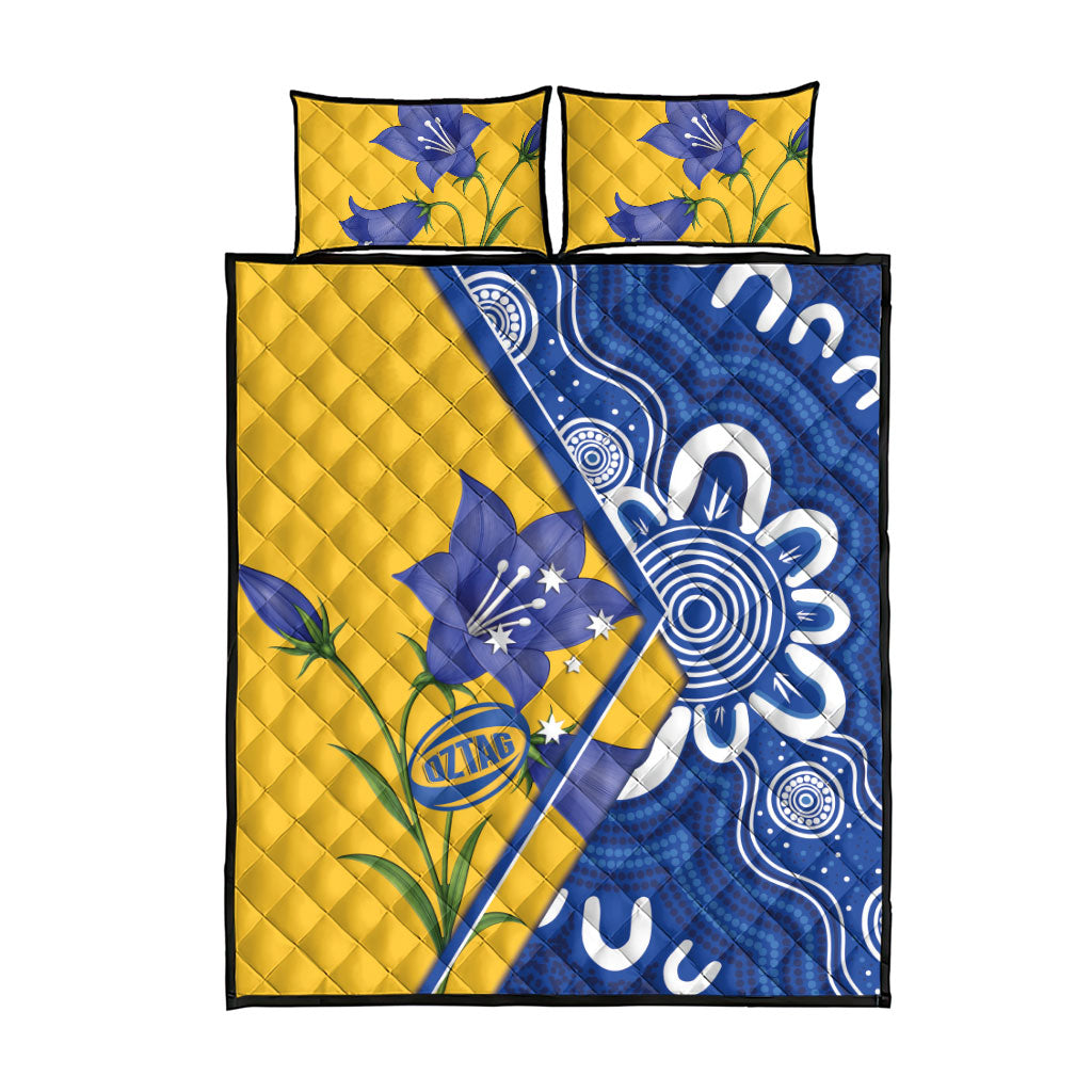 Australian Capital Territory Oztag Quilt Bed Set ACT Royal Bluebell Indigenous Art