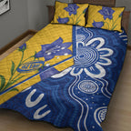 Australian Capital Territory Oztag Quilt Bed Set ACT Royal Bluebell Indigenous Art