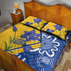 Australian Capital Territory Oztag Quilt Bed Set ACT Royal Bluebell Indigenous Art