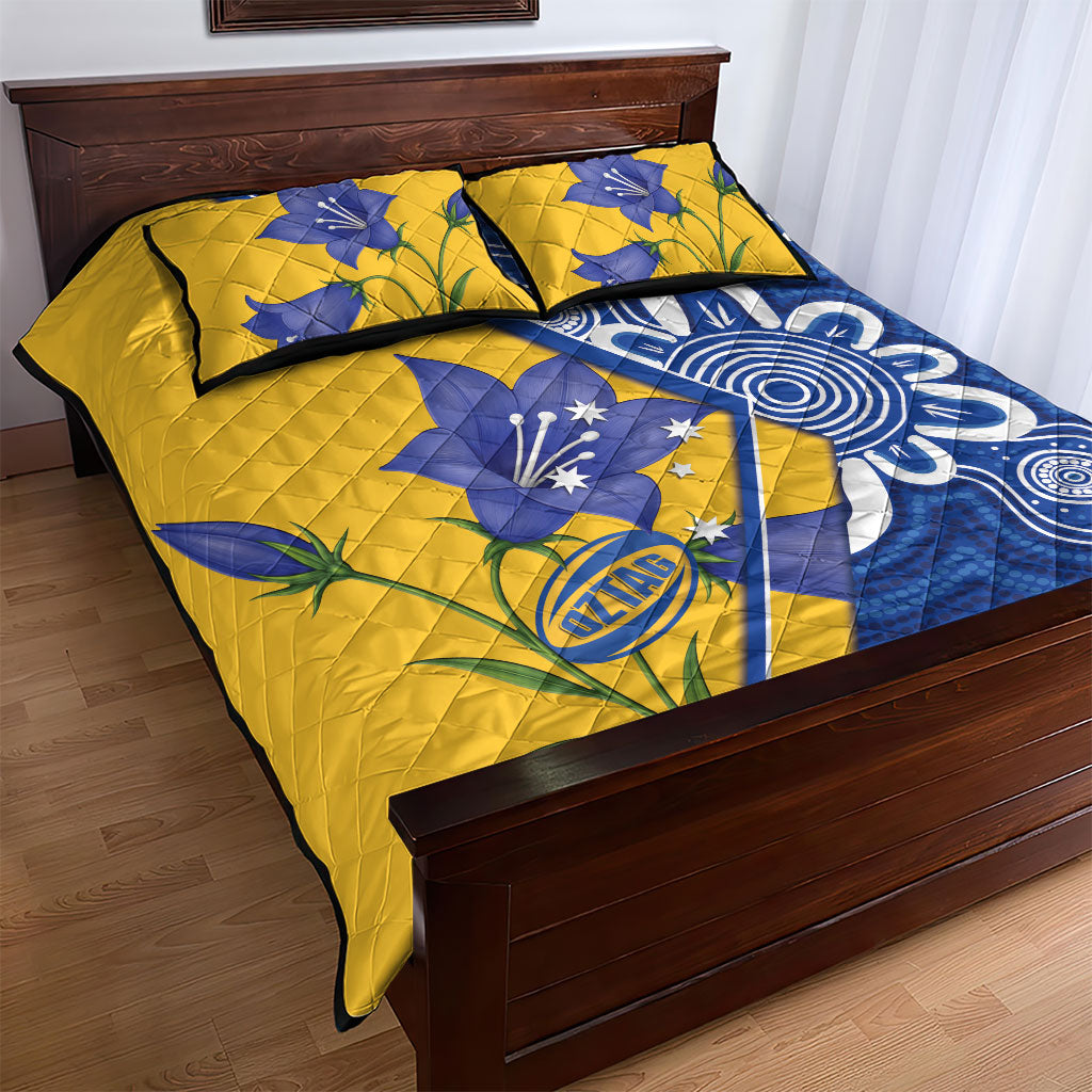 Australian Capital Territory Oztag Quilt Bed Set ACT Royal Bluebell Indigenous Art