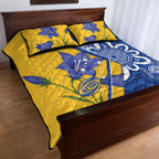 Australian Capital Territory Oztag Quilt Bed Set ACT Royal Bluebell Indigenous Art