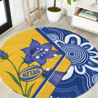 Australian Capital Territory Oztag Round Carpet ACT Royal Bluebell Indigenous Art