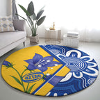 Australian Capital Territory Oztag Round Carpet ACT Royal Bluebell Indigenous Art