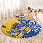 Australian Capital Territory Oztag Round Carpet ACT Royal Bluebell Indigenous Art