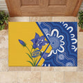 Australian Capital Territory Oztag Rubber Doormat ACT Royal Bluebell Indigenous Art