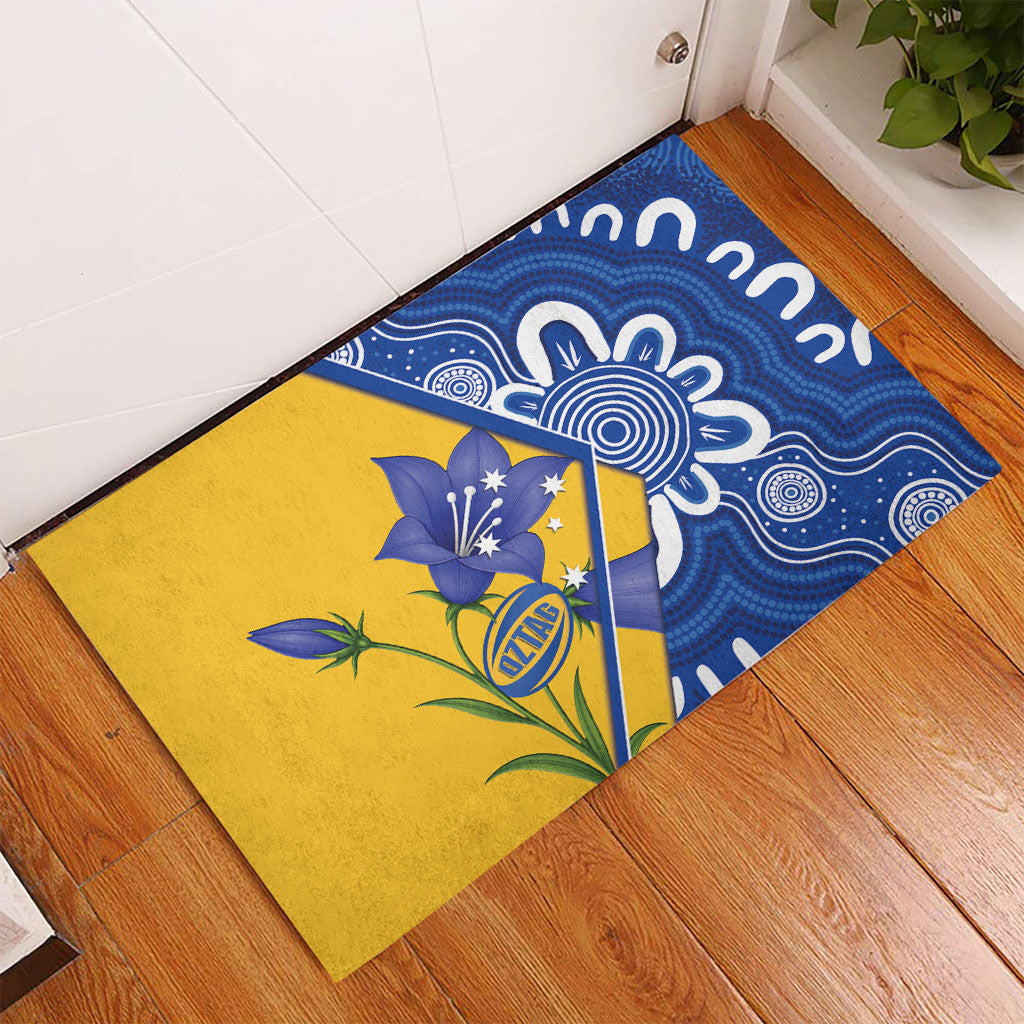 Australian Capital Territory Oztag Rubber Doormat ACT Royal Bluebell Indigenous Art