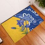 Australian Capital Territory Oztag Rubber Doormat ACT Royal Bluebell Indigenous Art