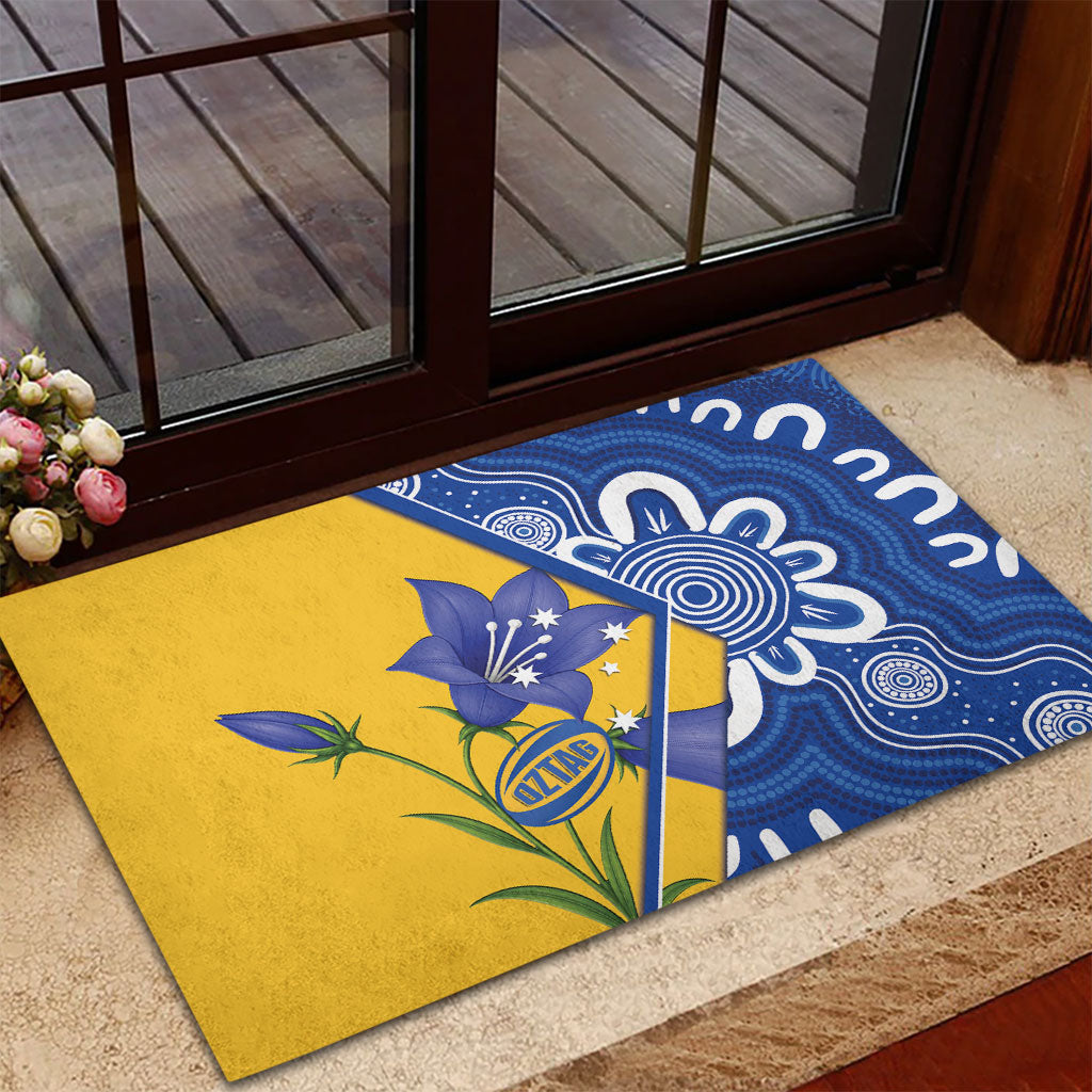 Australian Capital Territory Oztag Rubber Doormat ACT Royal Bluebell Indigenous Art