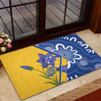 Australian Capital Territory Oztag Rubber Doormat ACT Royal Bluebell Indigenous Art