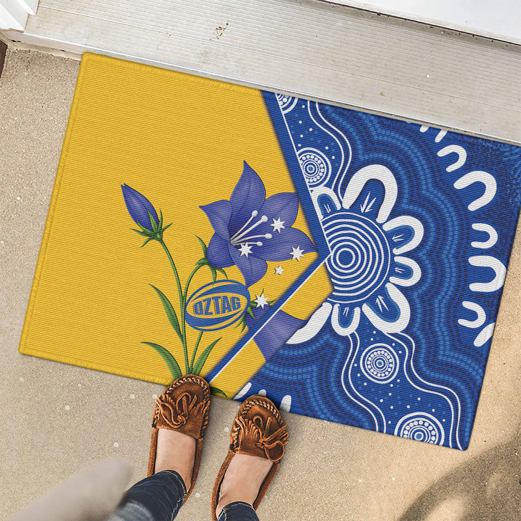 Australian Capital Territory Oztag Rubber Doormat ACT Royal Bluebell Indigenous Art