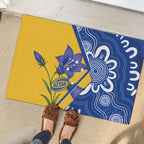 Australian Capital Territory Oztag Rubber Doormat ACT Royal Bluebell Indigenous Art
