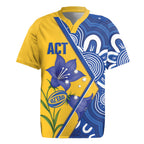 Australian Capital Territory Oztag Custom Rugby Jersey ACT Royal Bluebell Indigenous Art