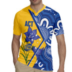Australian Capital Territory Oztag Custom Rugby Jersey ACT Royal Bluebell Indigenous Art
