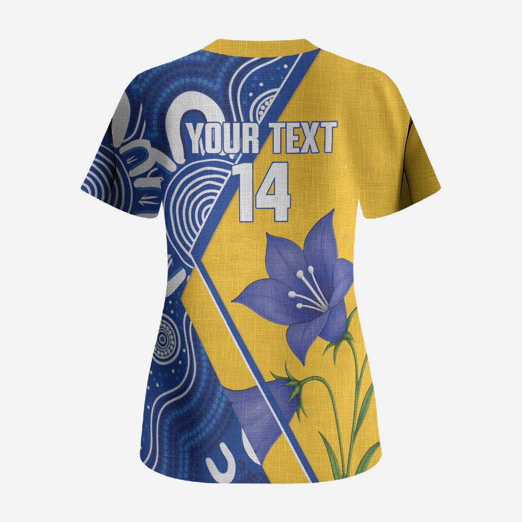 Australian Capital Territory Oztag Custom Scrub Top ACT Royal Bluebell Indigenous Art