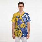 Australian Capital Territory Oztag Custom Scrub Top ACT Royal Bluebell Indigenous Art