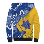 Australian Capital Territory Oztag Custom Sherpa Hoodie ACT Royal Bluebell Indigenous Art